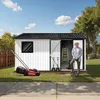 HOMAVO Gerätehaus Metall mit Pultdach, Gartenhaus Metall Produktbild-Vorschau 2