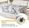 Weißer rechteckiger Couchtisch mit Marmorimitat, 90x50x30 Produktbild-Vorschau 6