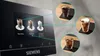 A Siemens coffee machine with a touchscreen displaying different coffee options, with corresponding drinks shown in separate circles. Produktbild-Vorschau