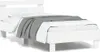 A white bed frame with a gray blanket and white bedding, shown from a side angle against a white background. Anteprima dell’immagine prodotto