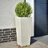 vidaXL Fioriera 2 pezzi Bianco 35x35x75 cm Acciaio Anteprima dell’immagine prodotto 2