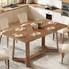 Tribesigns Landhaus-Esstisch aus dunkelbraunem Holz, 120 cm Produktbild-Vorschau 4