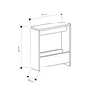 A line drawing of a small cabinet with dimensions indicated. Produktbild-Vorschau