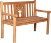 Gartenbank Teakholz 120 cm mit Motiv-Rückenlehne – massiv, Produktbild-Vorschau 1