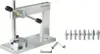 A metal micro-press machine with various attachments on a white background. Produktbild-Vorschau