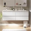 Doppelwaschtisch 120cm Keramik-Platte & Chrom-Armaturen Produktbild-Vorschau 1