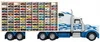 Modellauto-Regal für 80 Autos 1:64 – Wandregal & Setzkasten für Spielzeugautos, US-Truck-Motiv, Weiß, Birken-Sperrholz – Detailansicht der Fächer Produktbild-Vorschau