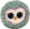 A close-up studio shot of a plush owl toy. Produktbild-Vorschau
