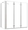 Duschspa 130x140cm Weiß Badewanneaufsatz 3-teilig Faltwand Produktbild-Vorschau 1