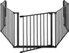A black metal fireplace gate is shown against a white background. Voir les images du produit