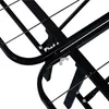 Close-up view of a black metal bed frame structure. Produktbild-Vorschau
