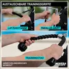 Collage of three close-up shots demonstrating different grips for a cable machine, with text overlays. Produktbild-Vorschau
