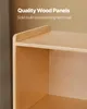 Close-up of a wooden shelf unit, highlighting the quality of the wood panels and solid build. Anteprima dell’immagine prodotto