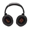 A pair of black over-ear headphones with orange accents, shown from a top-down perspective against a white background. Produktbild-Vorschau