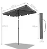 VOUNOT® Sonnenschirm für Balkon, 200 × 125 cm, Knickbarer Produktbild-Vorschau 7