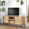 2-drzwiowa szafka pod telewizor z trzciną rattanową i 2 Podgląd zdjęcia produktu 2