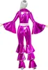 70er Jahre Kostüm für Damen pink Flower Power Hippie Produktbild-Vorschau 2