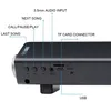 Close-up view of the back panel of a black soundbar, showing various input ports and buttons with labels. Produktbild-Vorschau