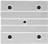 A close-up, top-down view of a silver linear guide rail with black screw heads visible in the holes. Náhled obrázku produktu