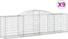 vidaXL Gabionen mit Hochbogen 9 Stk. 300x50x80/100 cm Produktbild-Vorschau 1