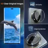 Collage of images showing a smartphone screen with a dolphin, and close-ups of a phone camera lens with a protective glass cover. Produktbild-Vorschau