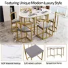A dining set with an oval table and chairs, shown in a lifestyle setting and with close-up detail shots. Anteprima dell’immagine prodotto