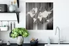MuchoWow® Poster Weltkarte - Holz - Schwarz - Weiß 50x50 cm Produktbild-Vorschau 3