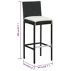 Barhocker mit Kissen 6 Stk. Schwarz Poly Rattan , Barhocker Produktbild-Vorschau 7