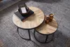 FineBuy Table basse 2 pièces bois massif / métal Table de Voir les images du produit 5