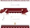 Diagram showing the assembly steps for an awning. Produktbild-Vorschau