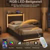 Letto a molle con contenitore INONEFT, 90x200 cm, con 2 Anteprima dell’immagine prodotto 4
