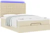 Möbel Ottoman-Bett mit Matratze Creme 140x200 cm Stoff - Produktbild-Vorschau 3