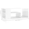 vidaXL Table basse blanc brillant 100x50x40 cm bois Voir les images du produit 6