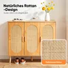 HOKEEPER Armoire à chaussures en bois, double porte étroite Voir les images du produit 3