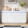 Merax Sideboard mit LED-Beleuchtung, Kommode mit 2 Produktbild-Vorschau 4