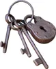 A set of old, rusty keys and a padlock on a white background. Náhľad obrázku produktu