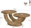 Tribesigns Runde Couchtisch, 2-Tier Couchtisch mit Produktbild-Vorschau 7
