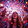 tireur de confettis en 3 parties - rouge, blanc, bleu - Voir les images du produit 3