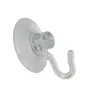 A clear plastic suction cup hook on a white background. Produktbild-Vorschau