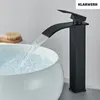ROSA | Premium hohe Wasserfall Badarmatur Schwarz | Hotel Produktbild-Vorschau 2