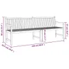 A diagram of a wooden garden bench with dimensions indicated by text and lines. Produktbild-Vorschau