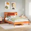 vidaXL Massivholzbett mit Regal ohne Matratze Wachsbraun Produktbild-Vorschau 2