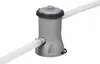 A gray swimming pool pump with white hoses attached, isolated on a white background. Náhľad obrázku produktu