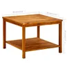 A wooden coffee table with two tiers, shown from a slightly elevated angle with dimensions indicated. Náhled obrázku produktu