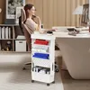 Libreria mobile con ruote, scaffale portariviste mobile, Anteprima dell’immagine prodotto 4