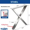 DanDiBo 2x nohy stolu z nerezové oceli 72 x 60 cm rám stolu Náhled obrázku produktu 2