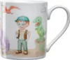 A close-up of a mug with a dinosaur theme illustration. Produktbild-Vorschau