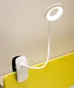 LED stolní lampa s klipsnou, 360° flexibilní husí krk, bílá Náhled obrázku produktu 2