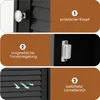 Collage of three images highlighting features of a black cabinet. Podgląd zdjęcia produktu