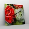 Wanduhr - Quadrat - Glasuhr - Blumen Blumenstrauß Rose - Produktbild-Vorschau 4